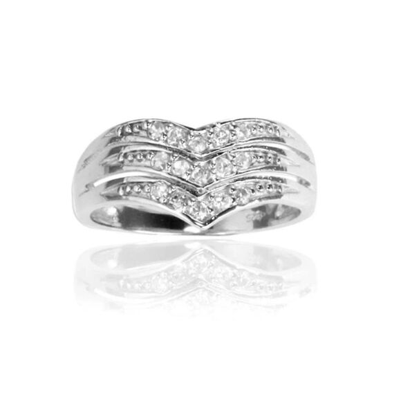 Elegant 1 Ct. Triple Row Channel Set Round Sim Diamond Band Ring Sz 8 - Picture 3 of 3